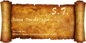 Sass Terézia névjegykártya